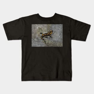 Fire Salamander on Rock Kids T-Shirt